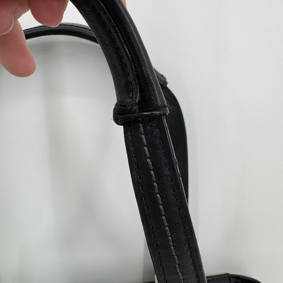 Coach Hamptons Weekend Perforated Tote Black Cream Leather Large Shoulder Bag - Picture 8 of 16